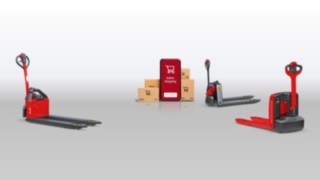 Niederhubwagen und Hochhubwagen im neuen Onlineshop von Linde Material Handling